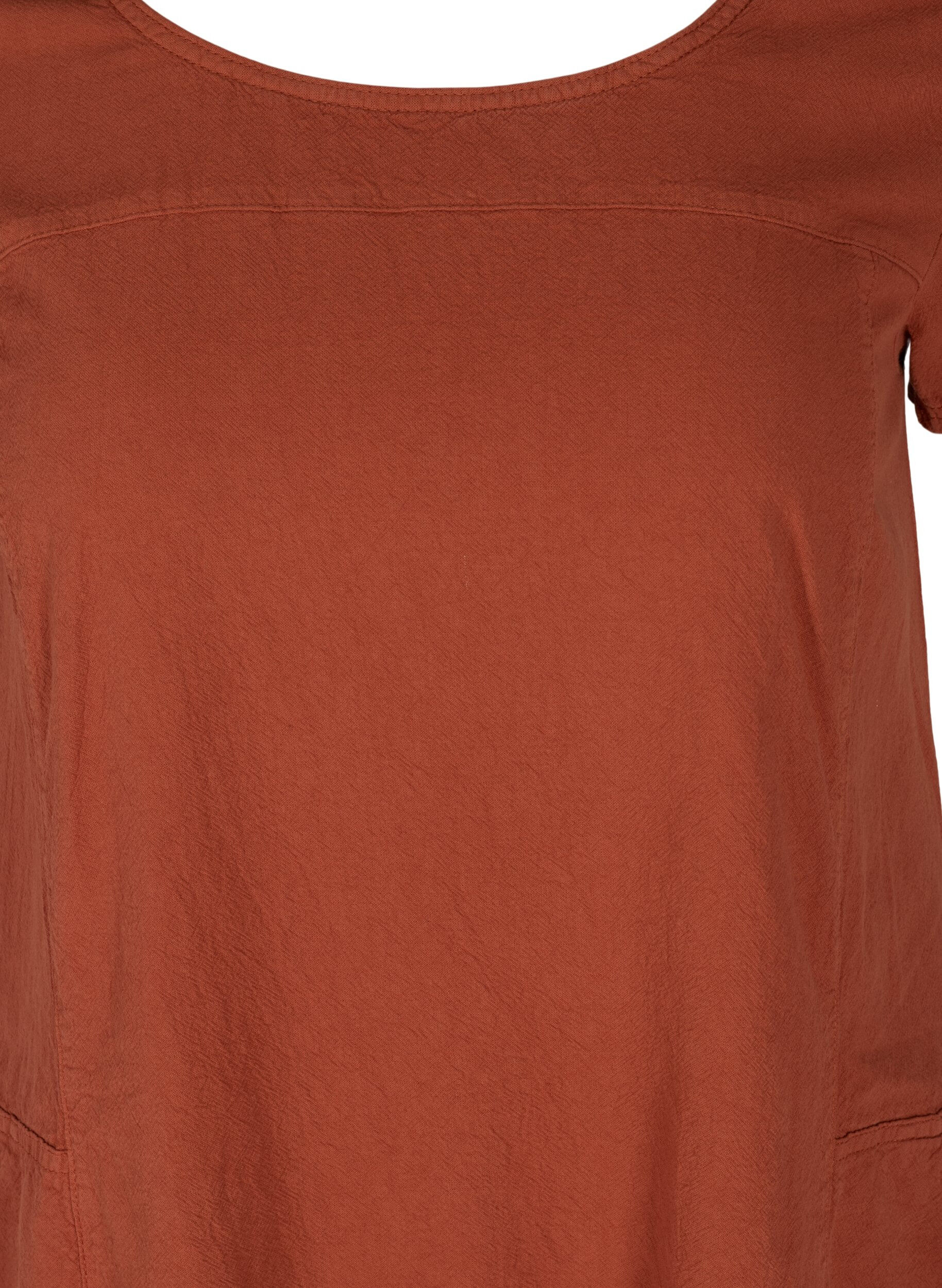 Zizzifashion Short-sleeved cotton dress, Orange, Packshot image number 2