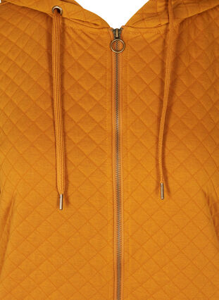 Sweater cardigan with a hood a zip, Buckthorn Brown, Packshot image number 2