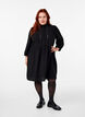 Knee-length dress with embroidery and 3/4 sleeves, Black, Model image number 3