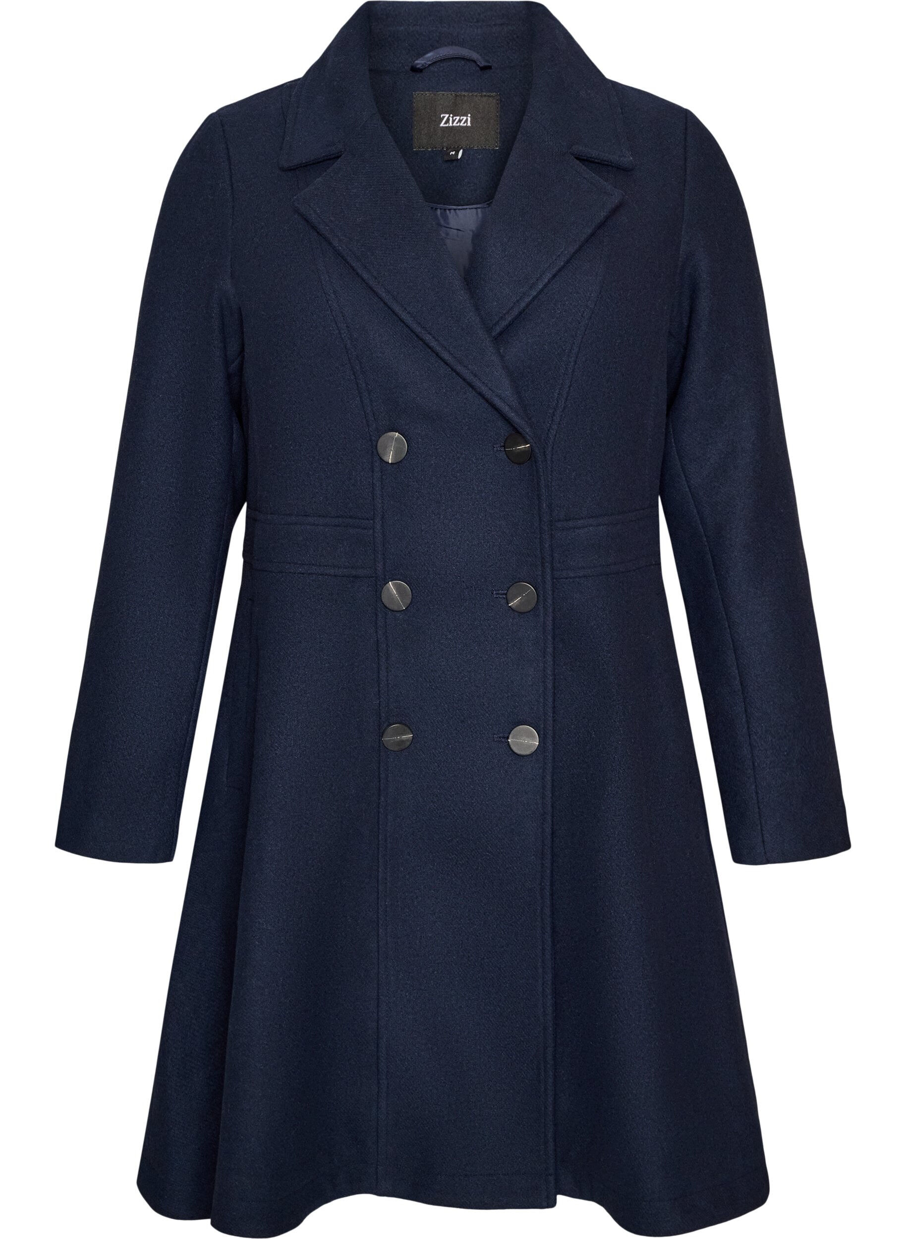 A-line wool coat with pockets