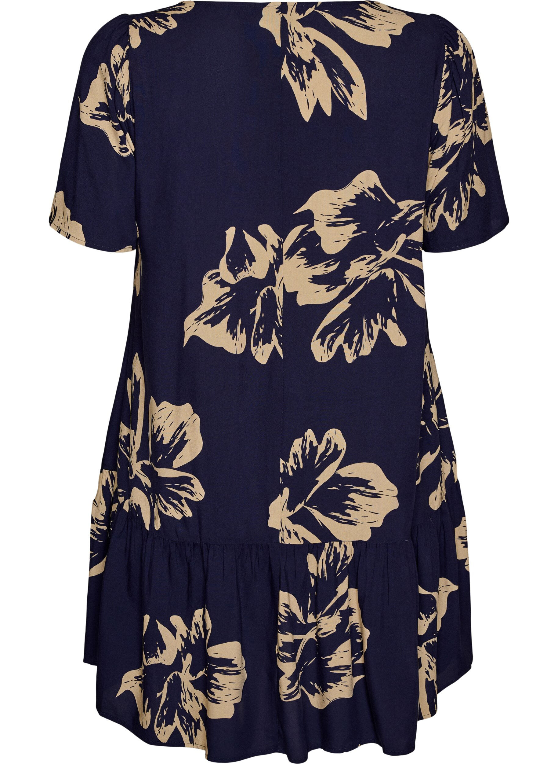 Zizzifashion Dress in viscose with cutline, Blue, Packshot image number 1