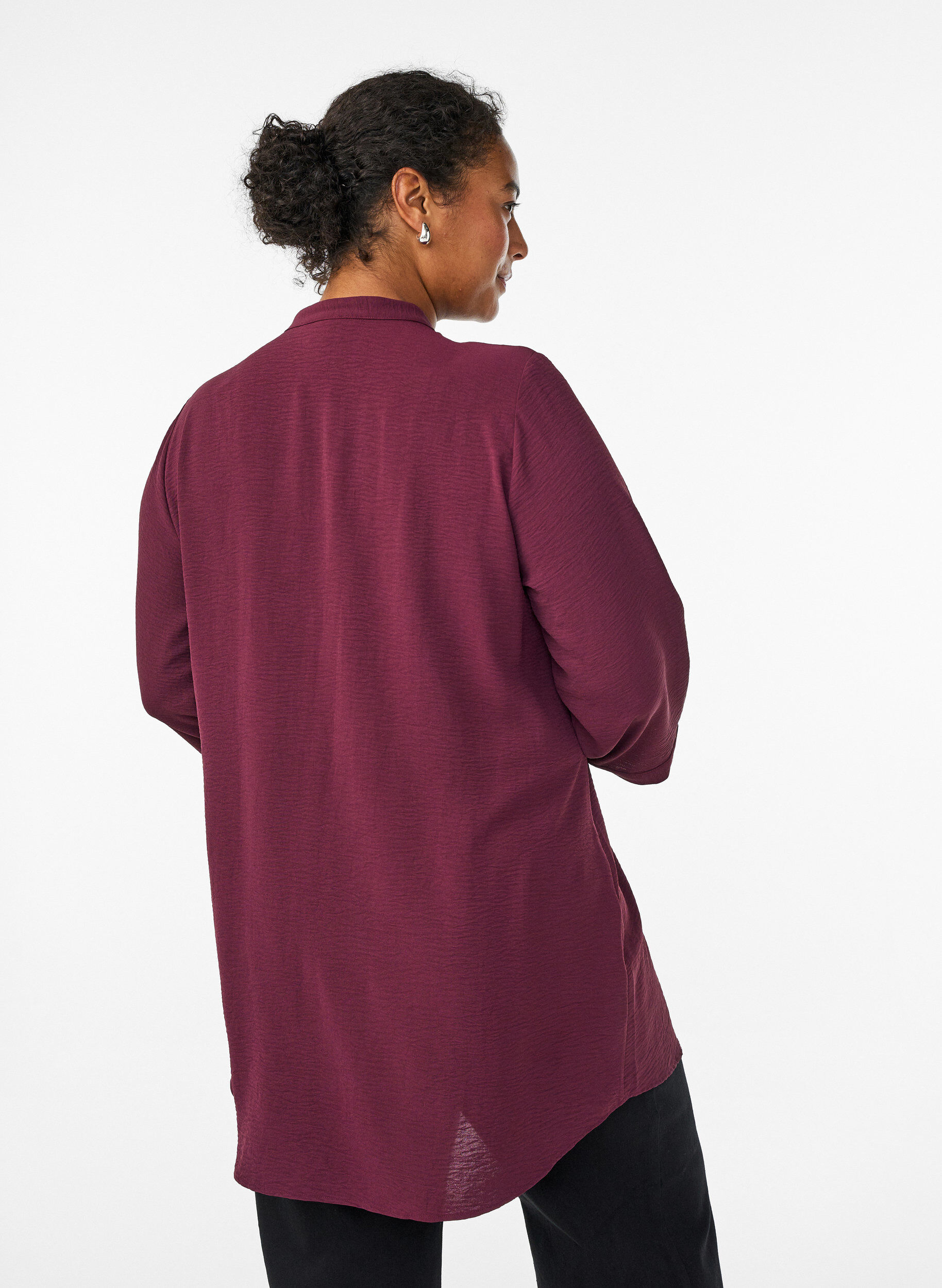 ZizzifashionTunic with 3/4 sleeves, Dark Bordeaux, Model image number 2