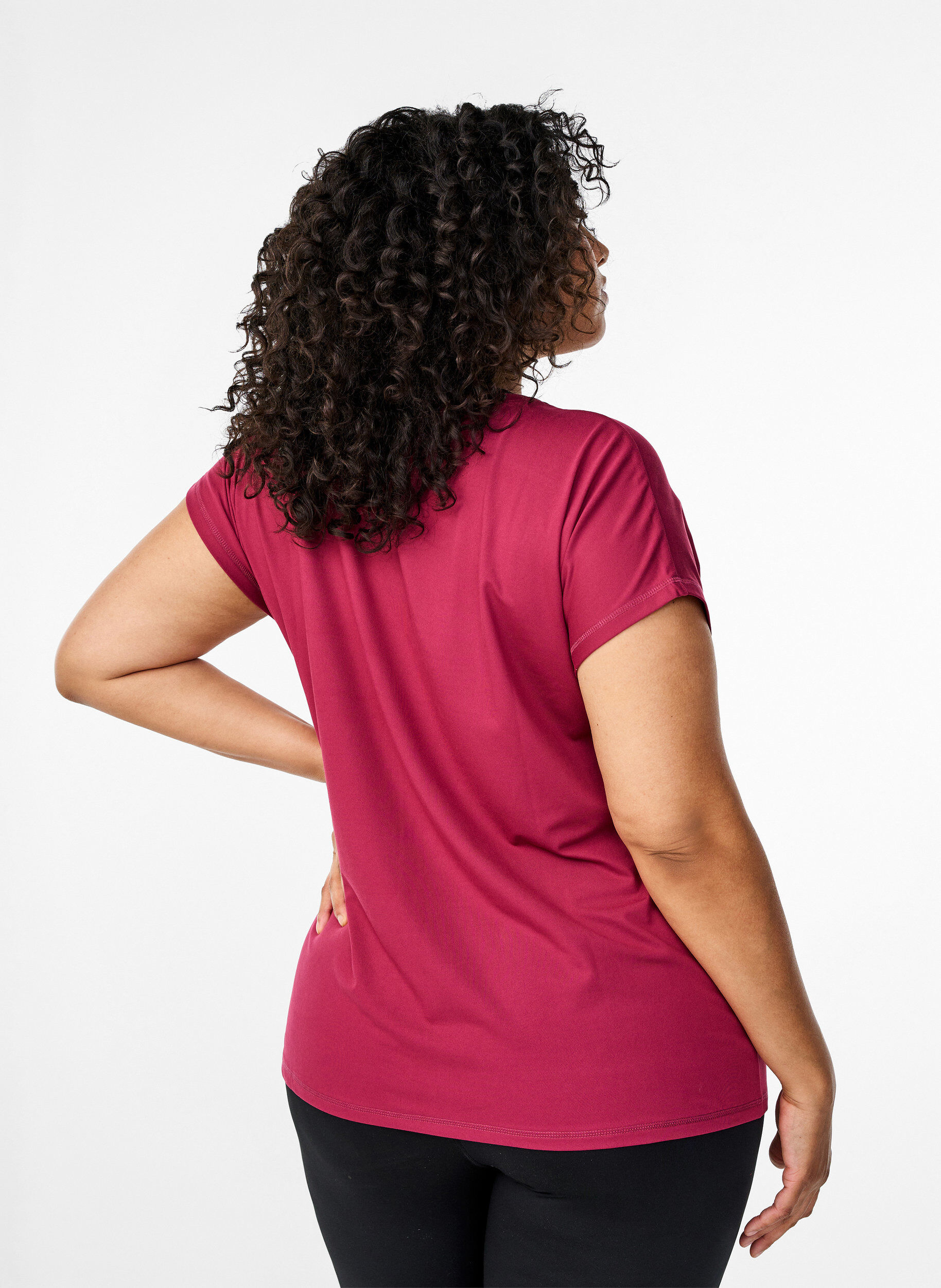 Zizzifashion Solid-coloured workout T-shirt, Red, Model image number 2