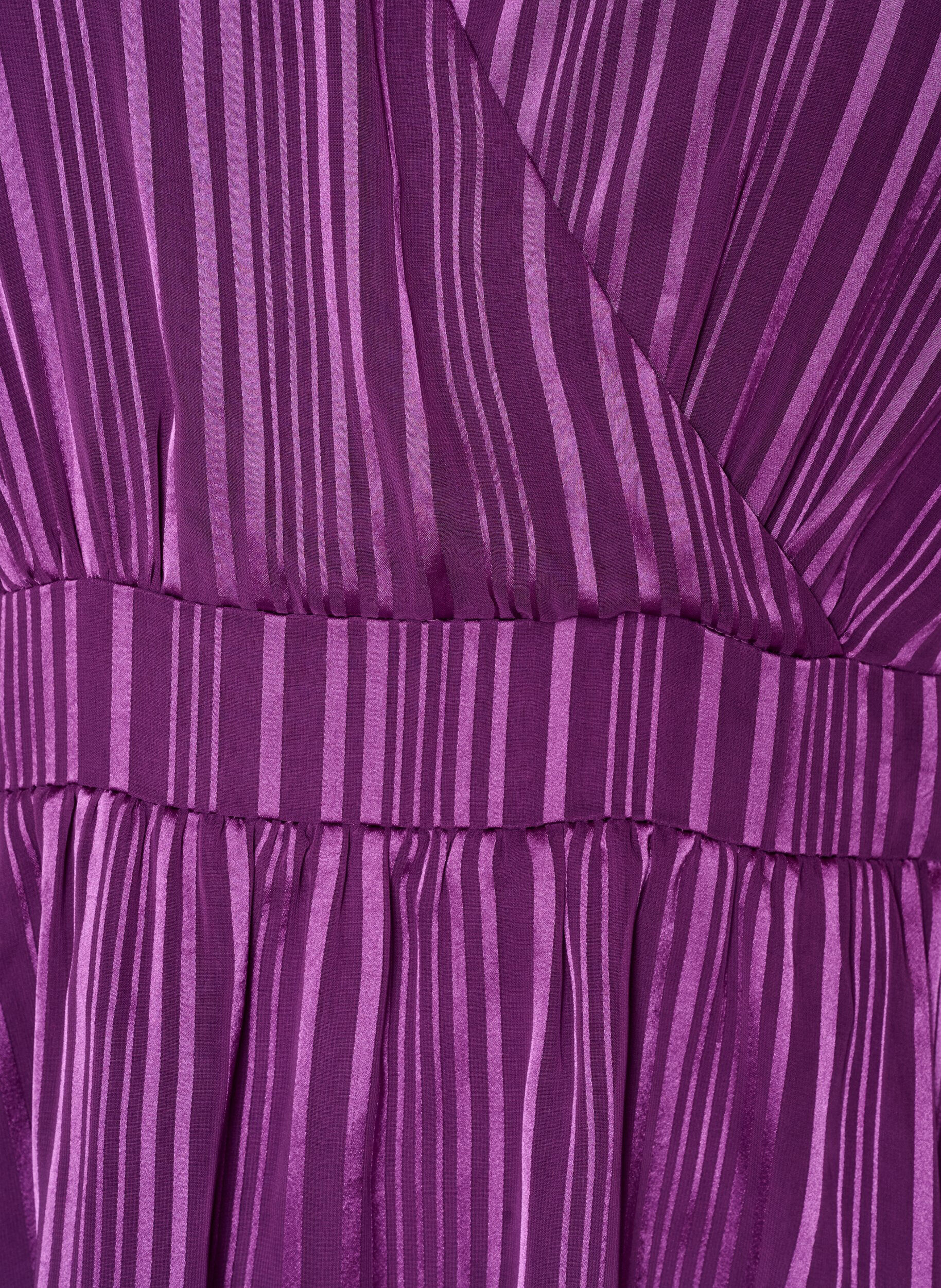 ZizzifashionKnee-length dress with sheer stripes and wrap effect, Purple, Packshot image number 2