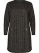 Short dress with a boucl&eacute; texture and glitter threads, Black, Packshot image number 0