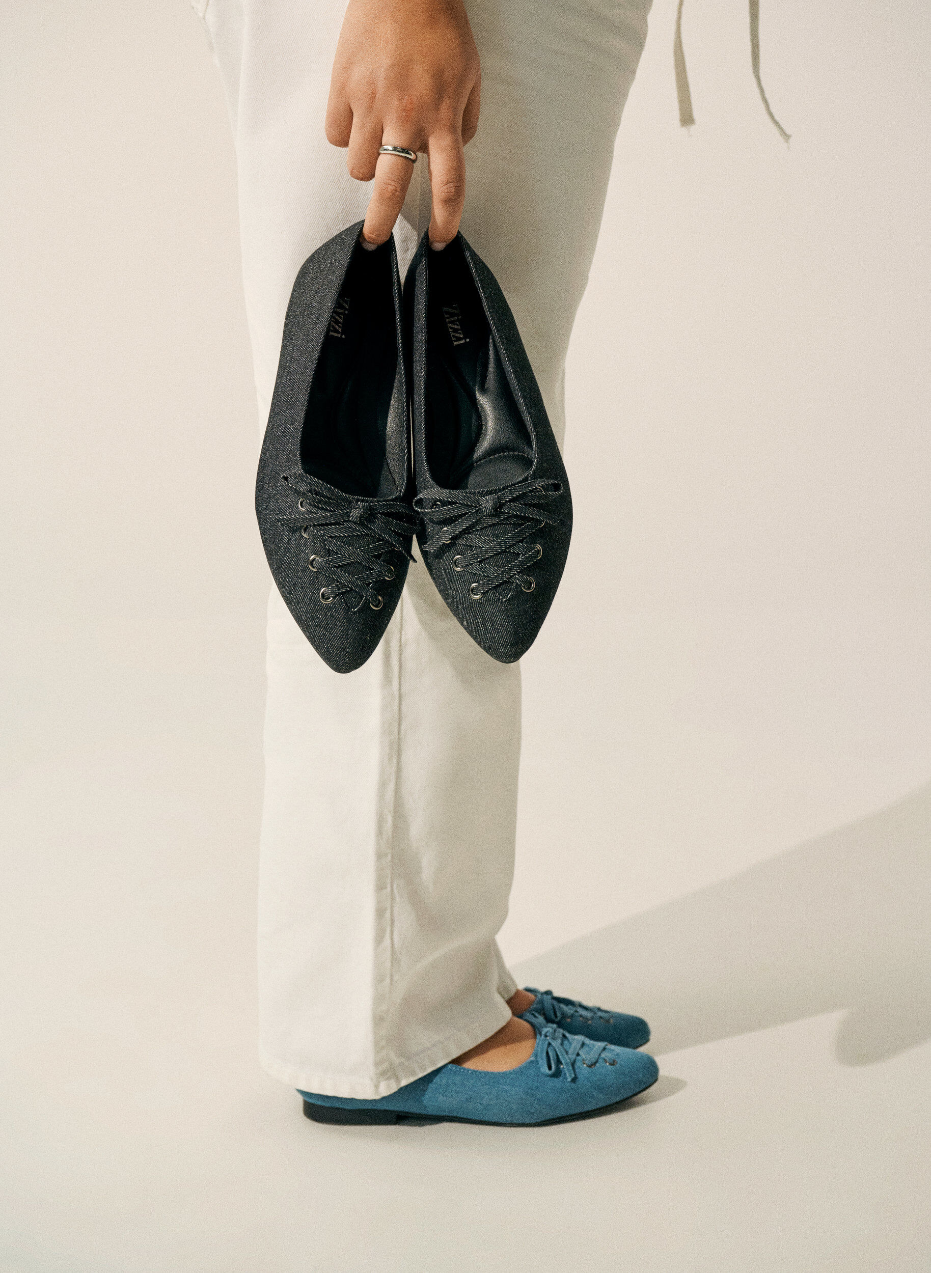 Zizzifashion Ballerina with lace-up detail, Black, Image image number 0