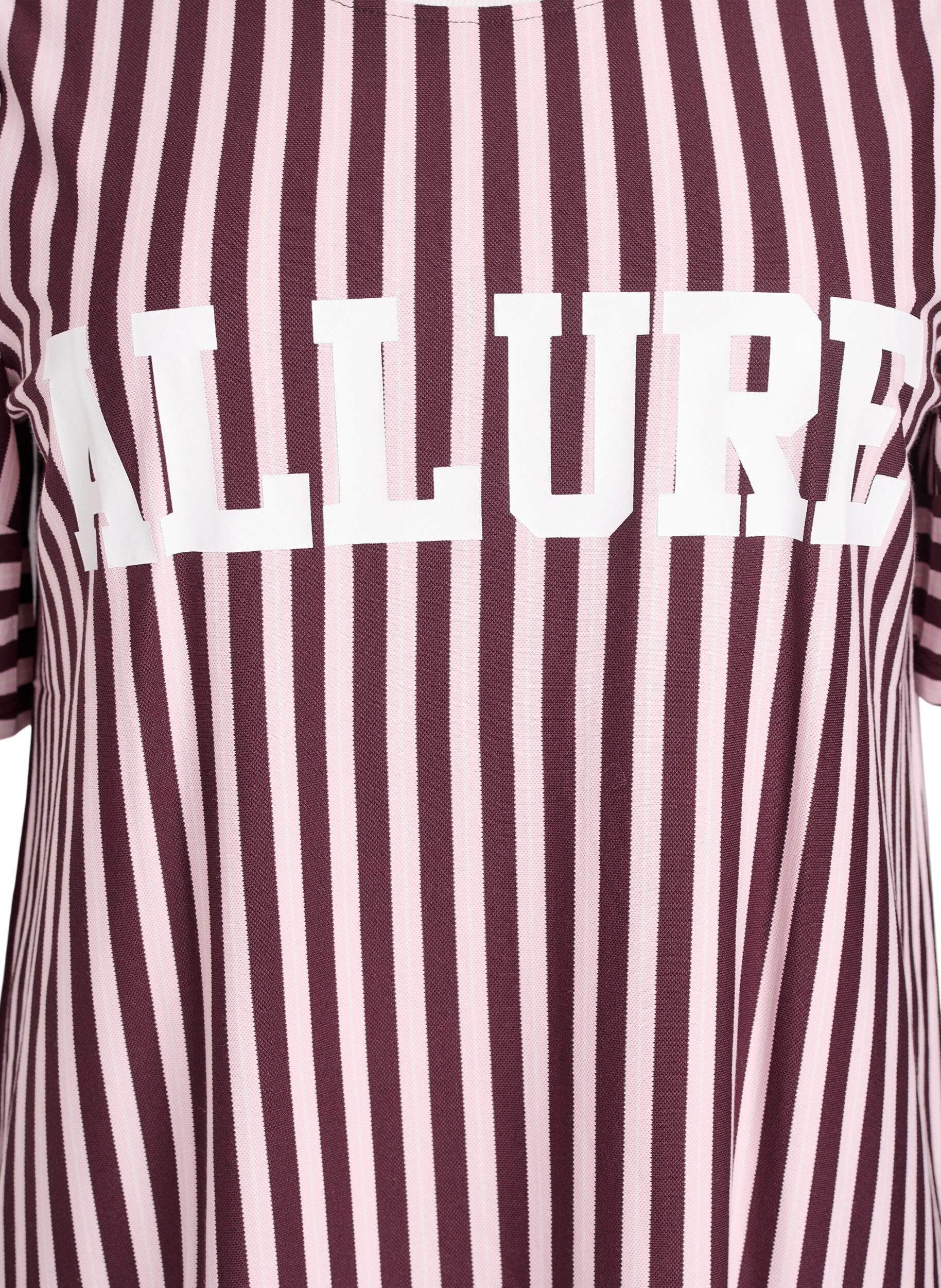 Zizzifashion T-shirt with stripes and sporty print, Dark Bordeaux, Packshot image number 2