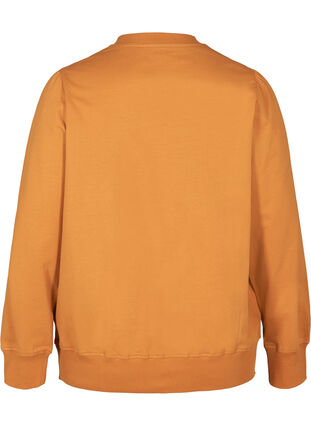 Cotton sweatshirt with a round neck, Thai Curry, Packshot image number 1