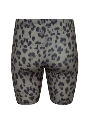 Leopard print cycling shorts, Grey Leo AOP, Packshot image number 1