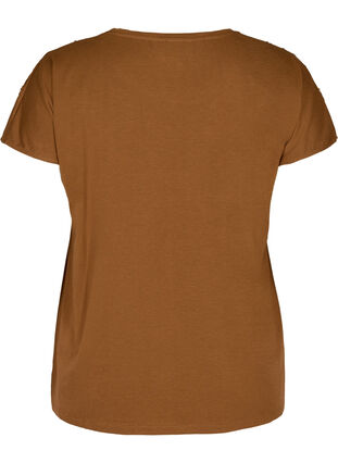 Short-sleeve T-shirt with sequins, Brown ASS, Packshot image number 1