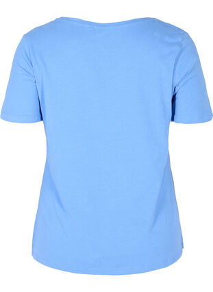 Basic plain cotton t-shirt, Ultramarine, Packshot image number 1
