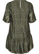 Jacquard dress with sparkly details and puff sleeves, Green, Packshot image number 1