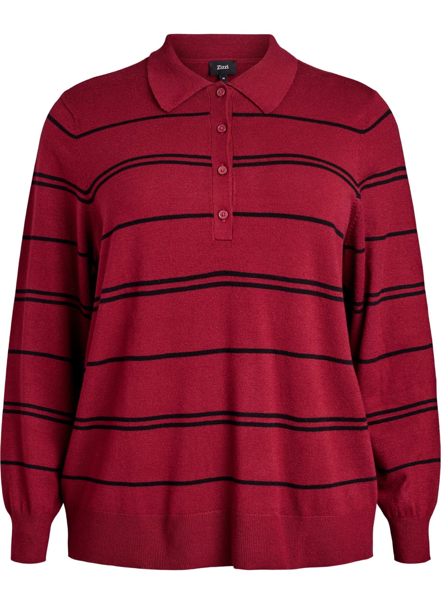 Knit blouse with collar