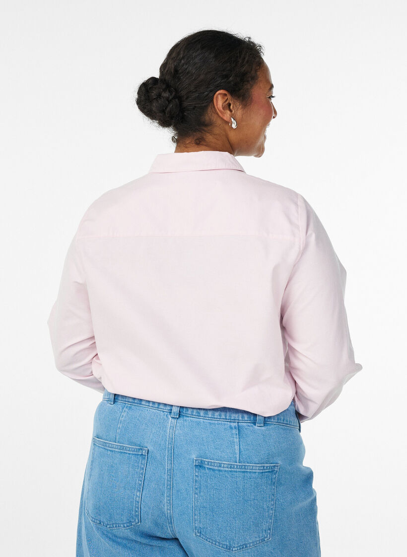 Long-sleeved cotton shirt, Pink, Model image number 2
