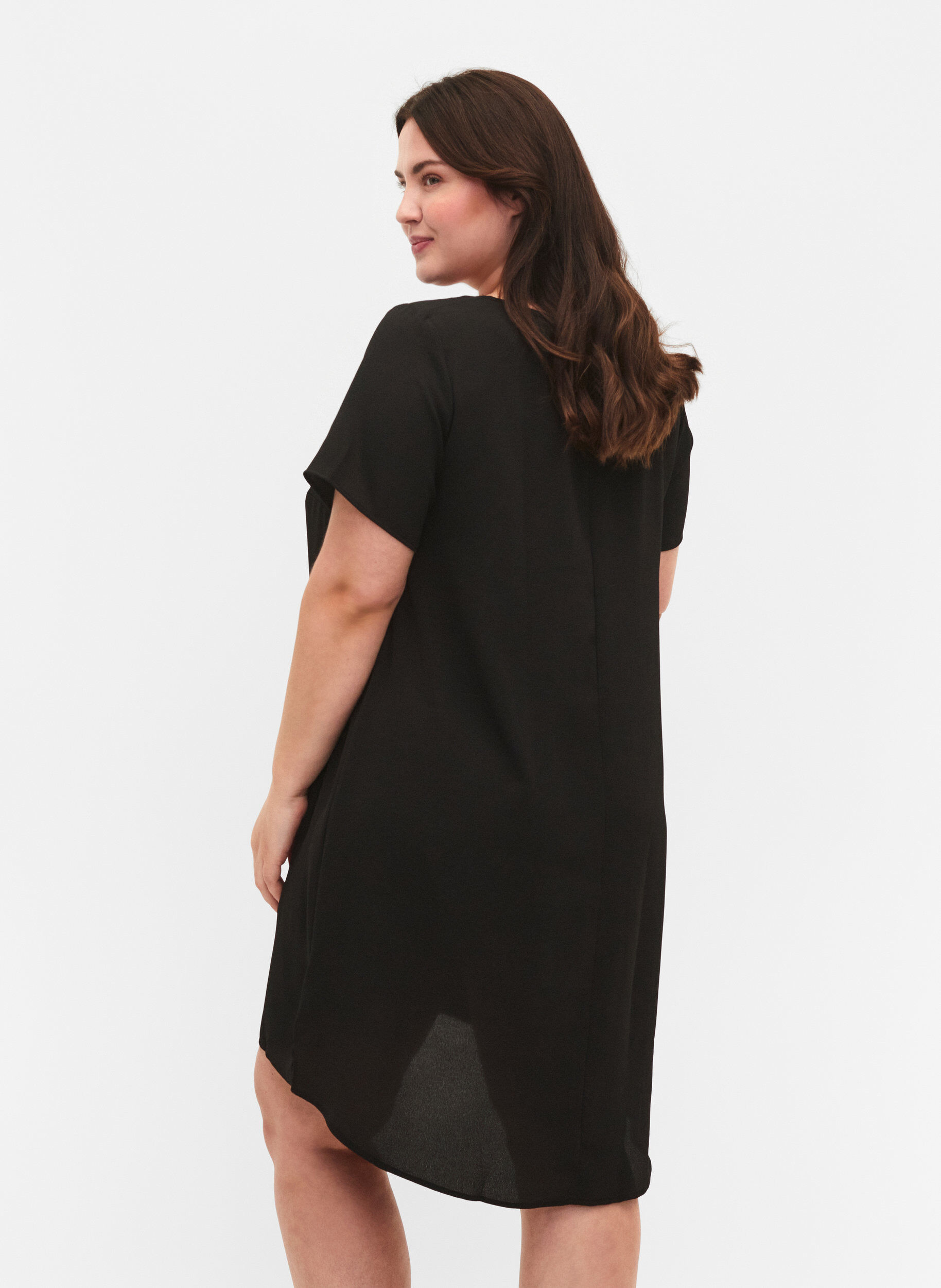 Zizzifashion Dress with short sleeves, Black, Model image number 2