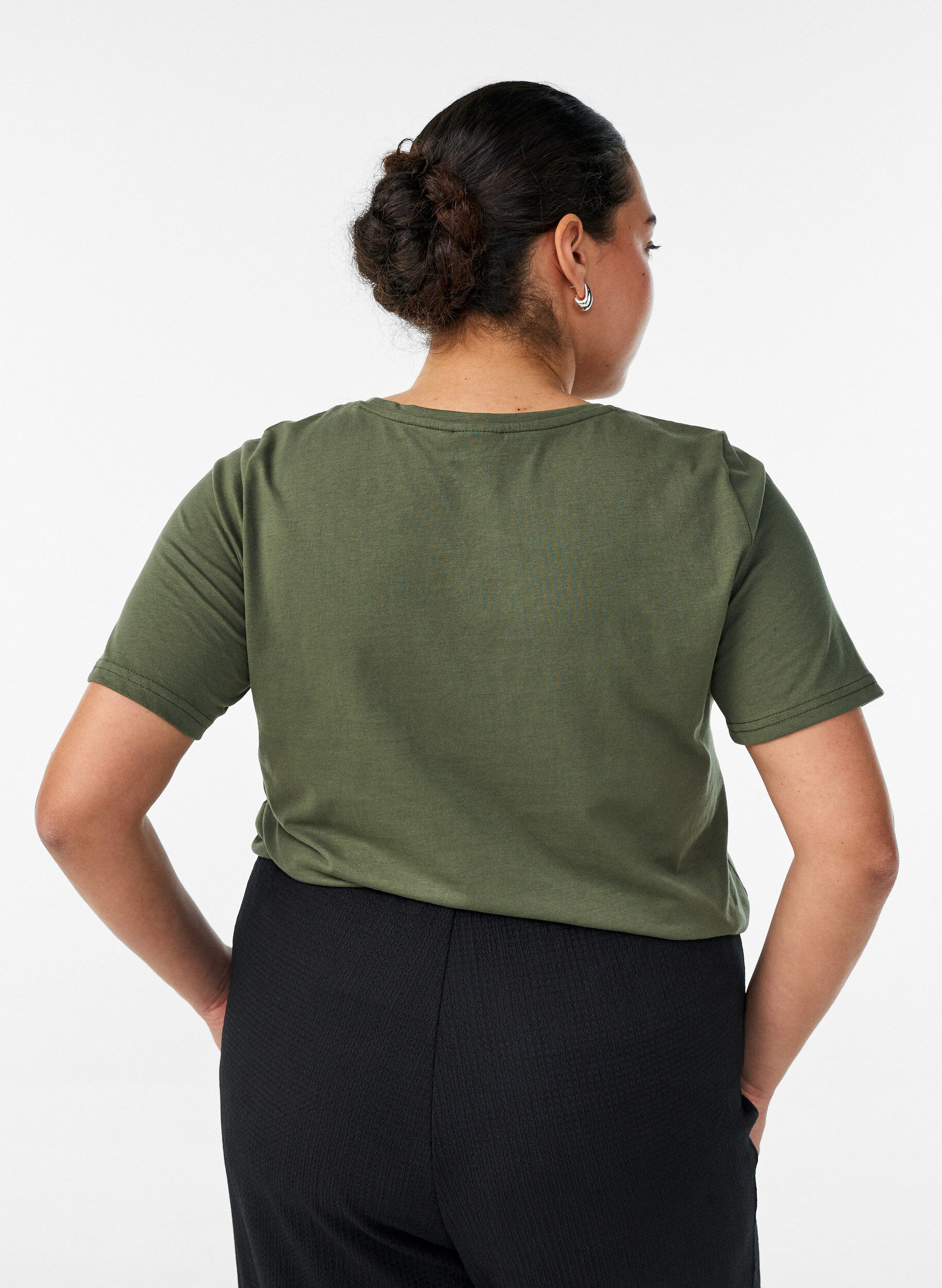 ZizzifashionT-shirt with motif, Green, Model image number 2