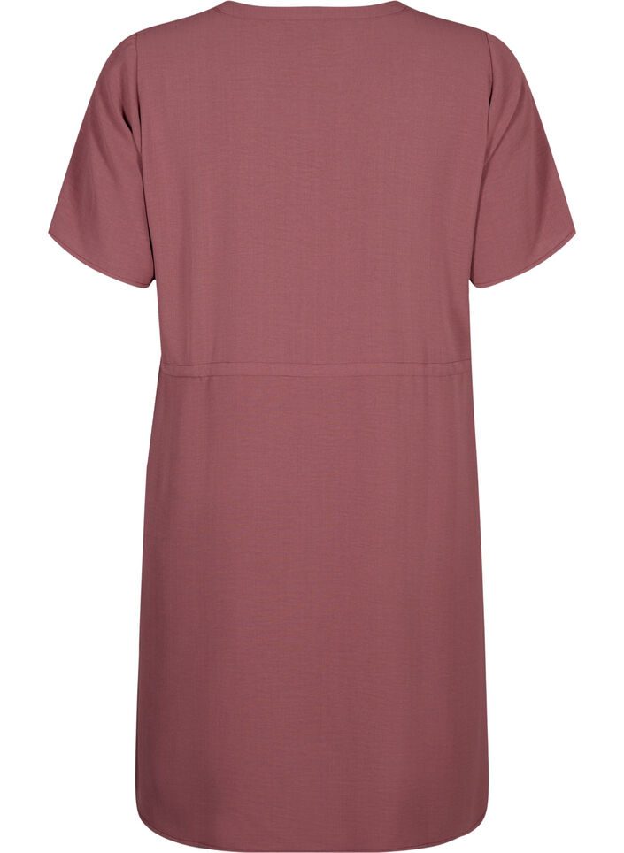 Short sleeve dress with tie waist, Rose Brown, Packshot image number 1