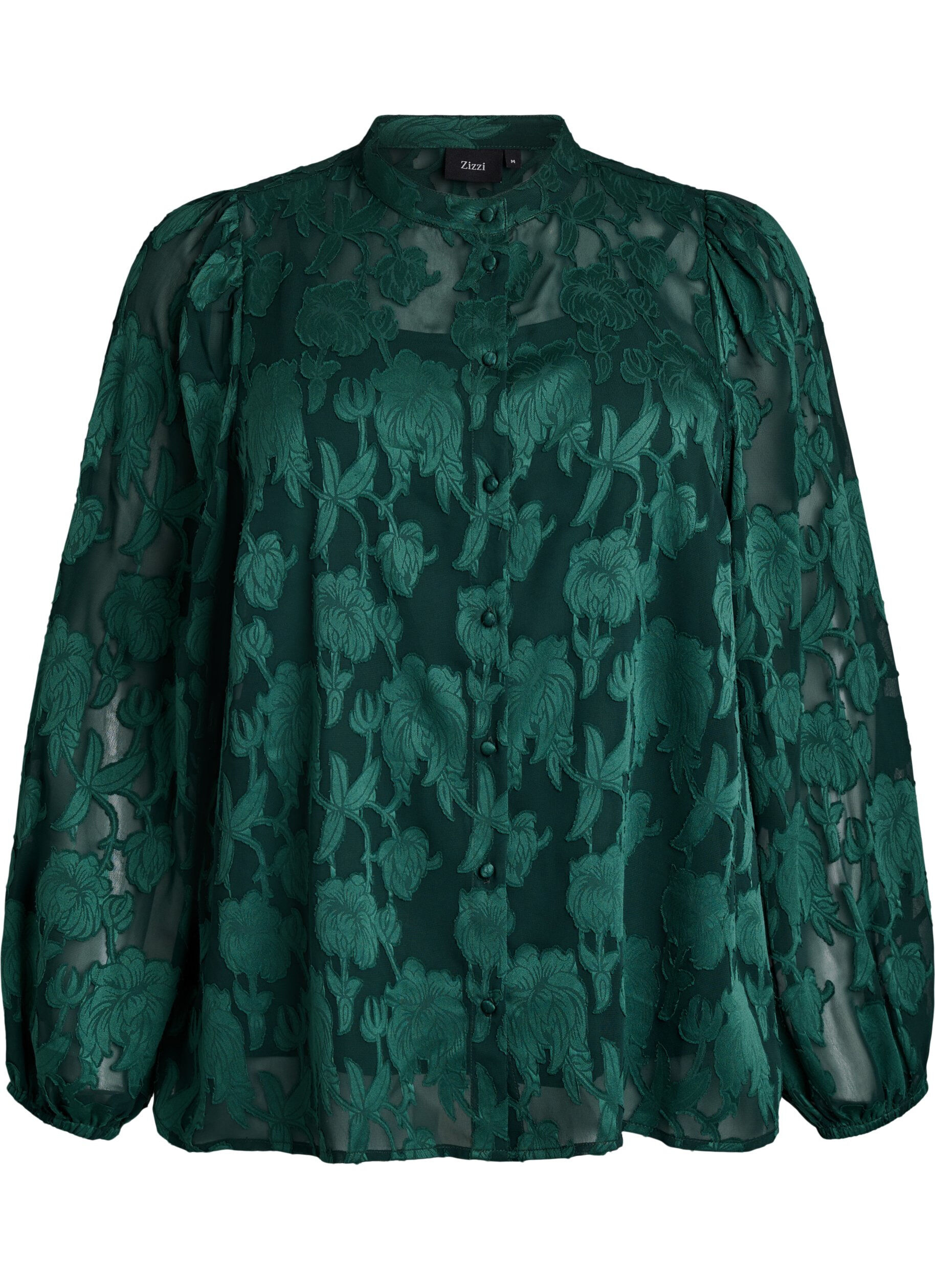 Blouse with buttons and floral pattern