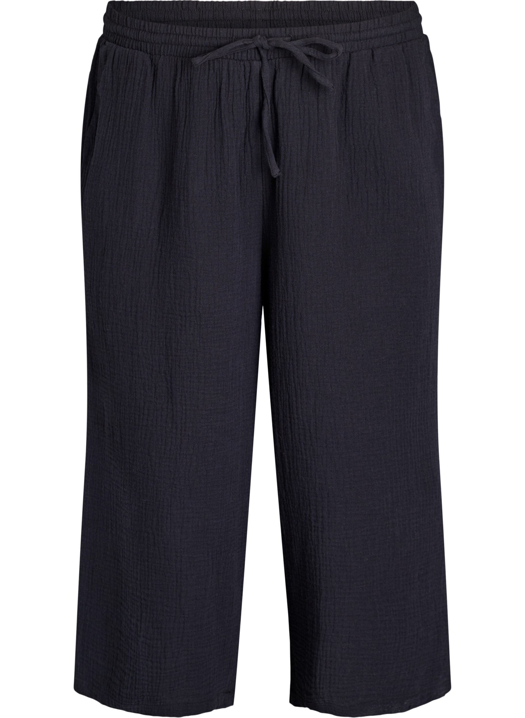 Zizzifashion Culotte trousers with a high waist, Black, Packshot image number 0