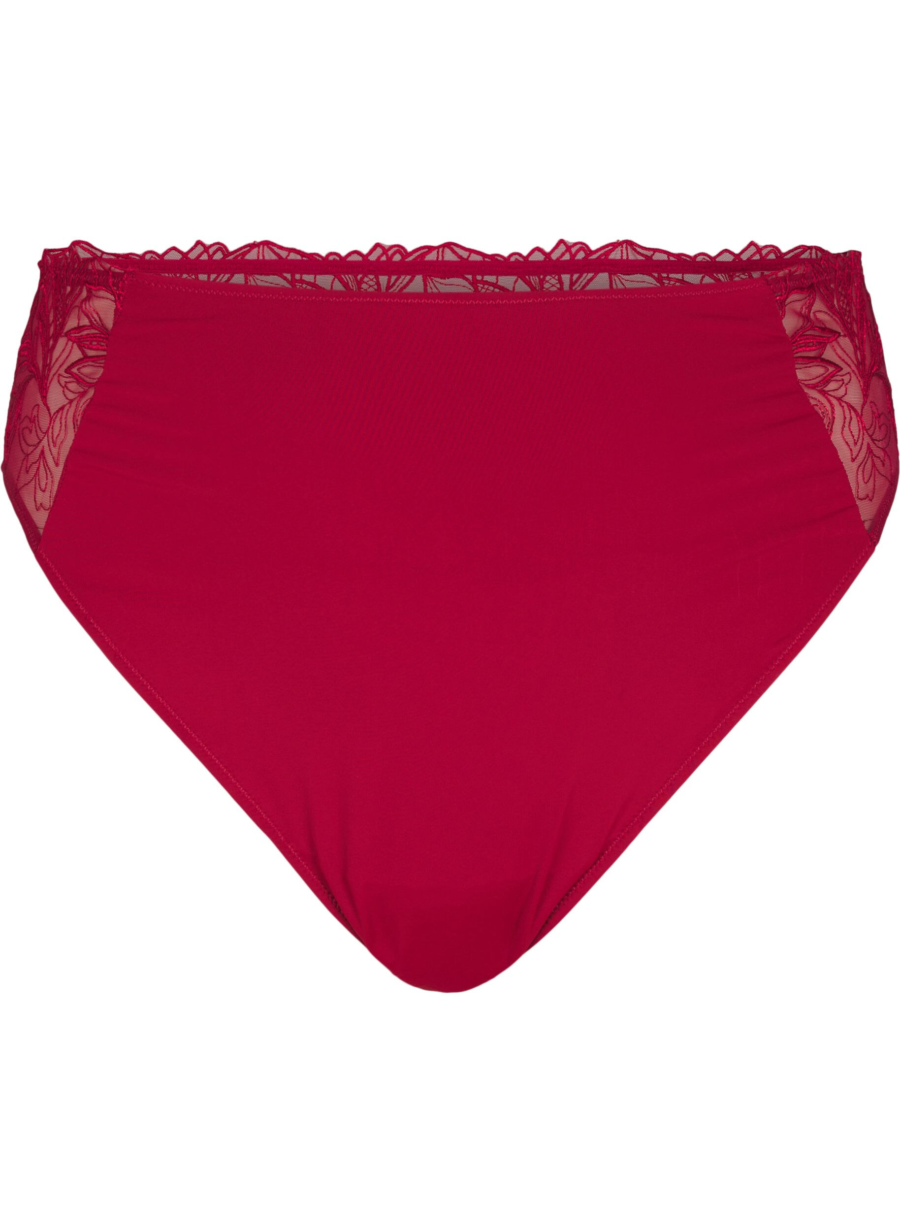 ZizzifashionMicrofiber thong with lace, Red, Packshot image number 0