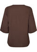 Shirt blouse with V-neck and 3/4 sleeves, Brown, Packshot image number 1