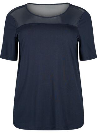 Short-sleeved training t-shirt with mesh, Night Sky, Packshot image number 0