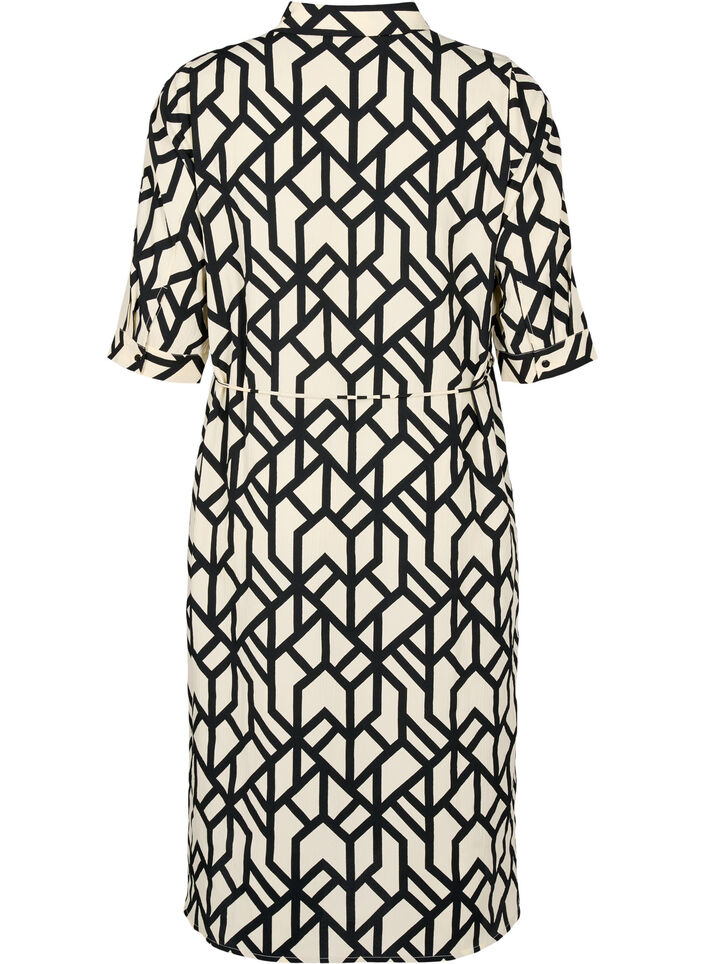 FLASH - Shirt dress with print, Birch Black Graphic, Packshot image number 1