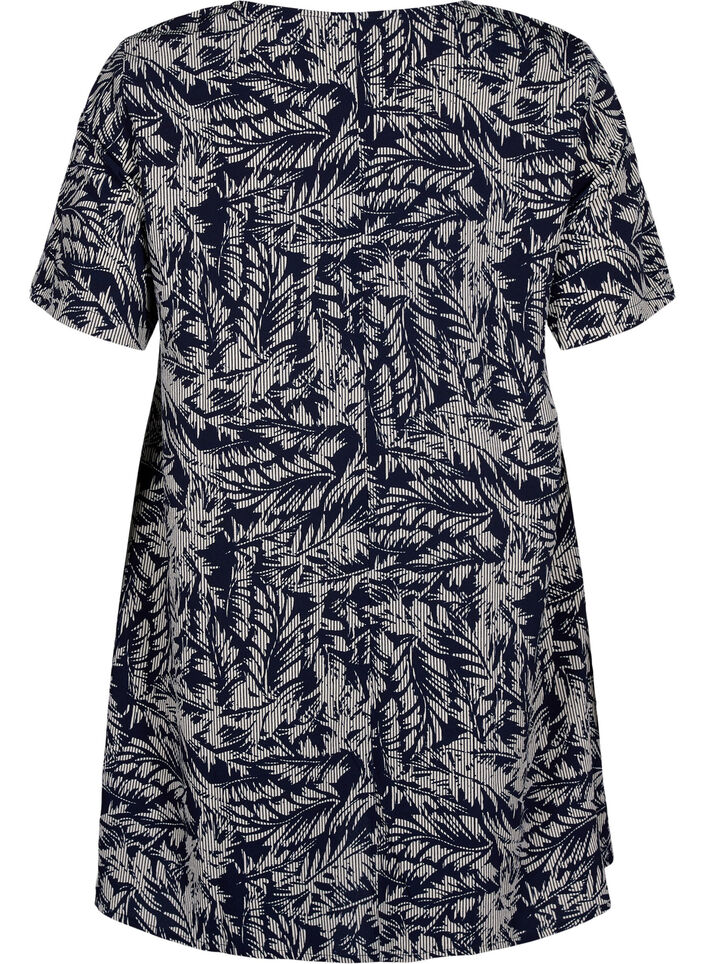 FLASH - Tunic with v neck and print, Off White Blue Leaf, Packshot image number 1