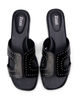 Flat sandals with studs, Black, Packshot image number 2