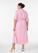 Ankle-length shirt dress with tie belt and stripes, Pink, Model image number 1