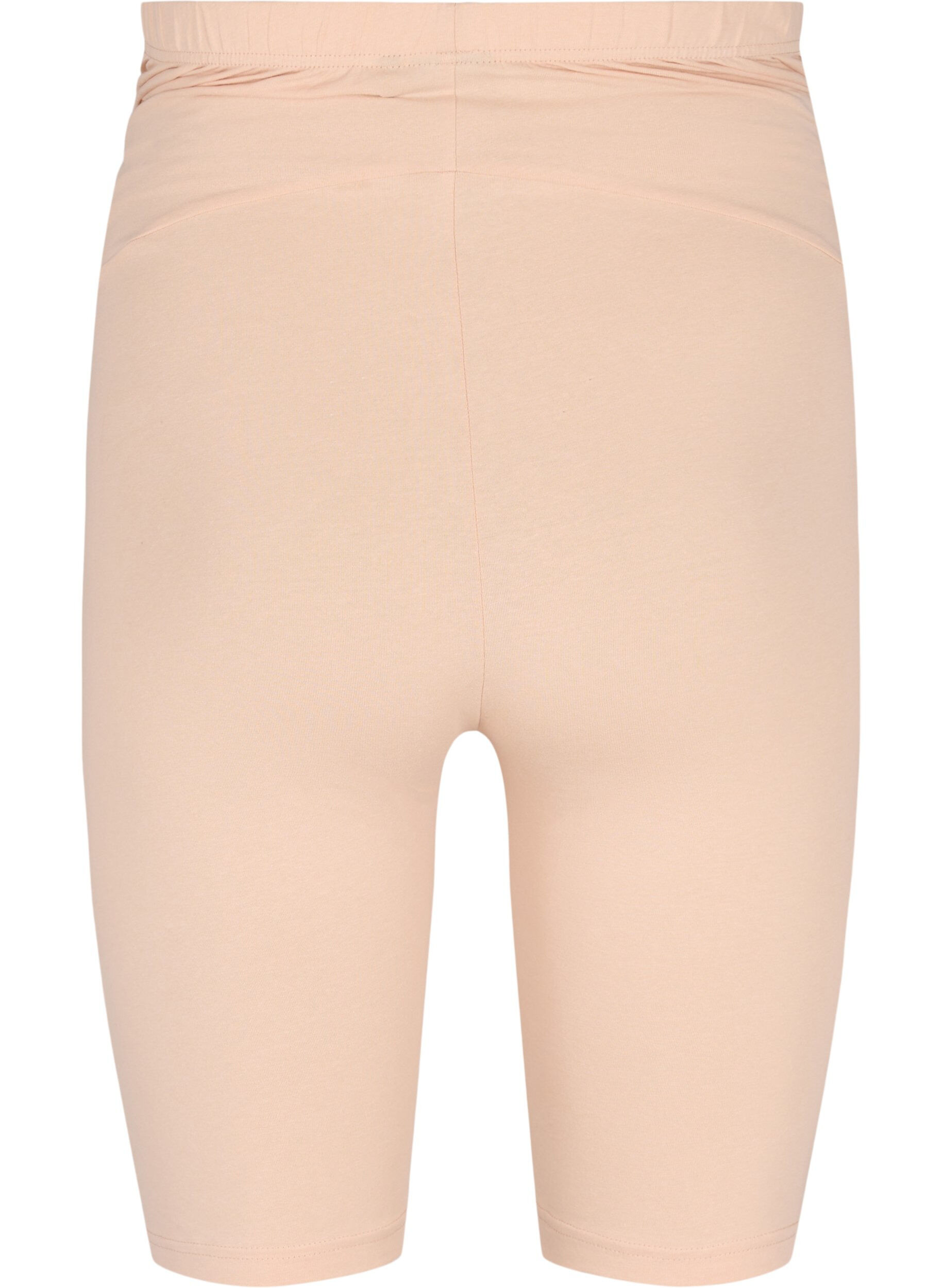 Zizzifashion Cotton tight-fitting maternity shorts, Beige, Packshot image number 1