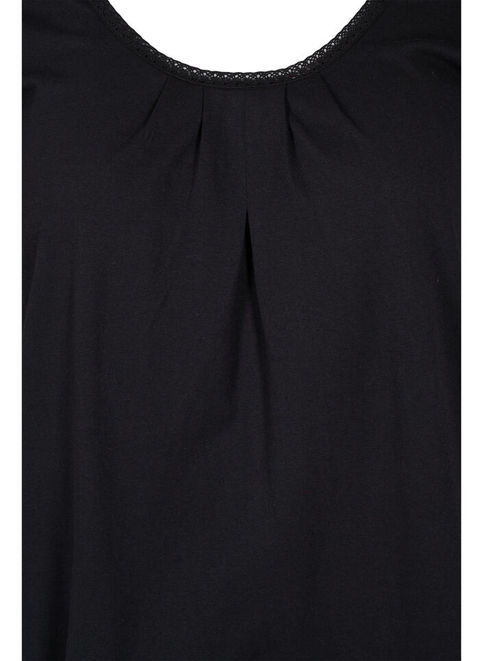 Short-sleeved cotton t-shirt, Black, Packshot image number 2