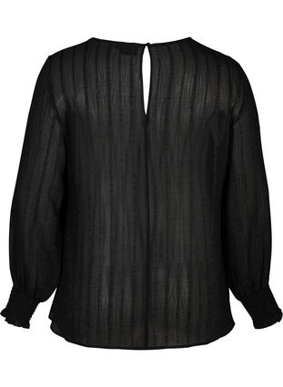 Long-sleeved blouse with smocking, Black, Packshot image number 1