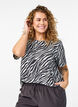 FLASH - Zebra print T-shirt, Black, Model image number 0