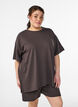 Oversized sweat T-shirt, Brown, Model image number 0
