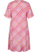 Checkered viscose dress with wrap, Pink Check, Packshot image number 1