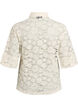 Lace blouse with collar and 1/2 sleeves, Vanilla, Packshot image number 1