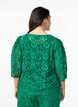 Lace blouse with 3/4 sleeves and bows on the front, Green, Model image number 2