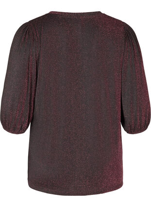 Glitter blouse with 3/4-length sleeves, Pink, Packshot image number 1