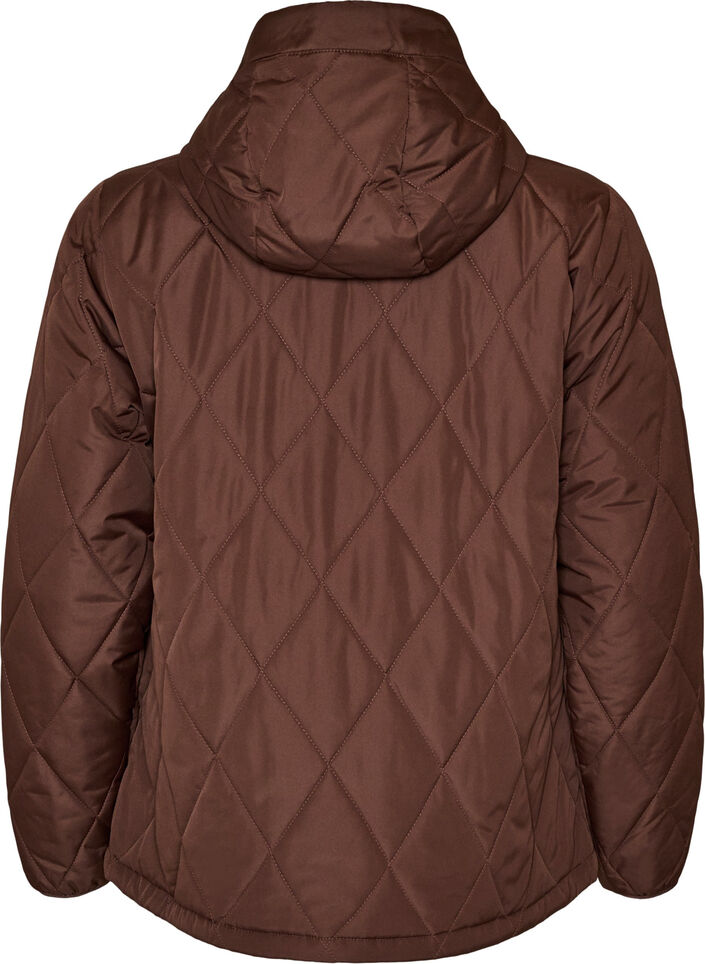 Lightly padded jacket with diamond quilt, Brown, Packshot image number 1