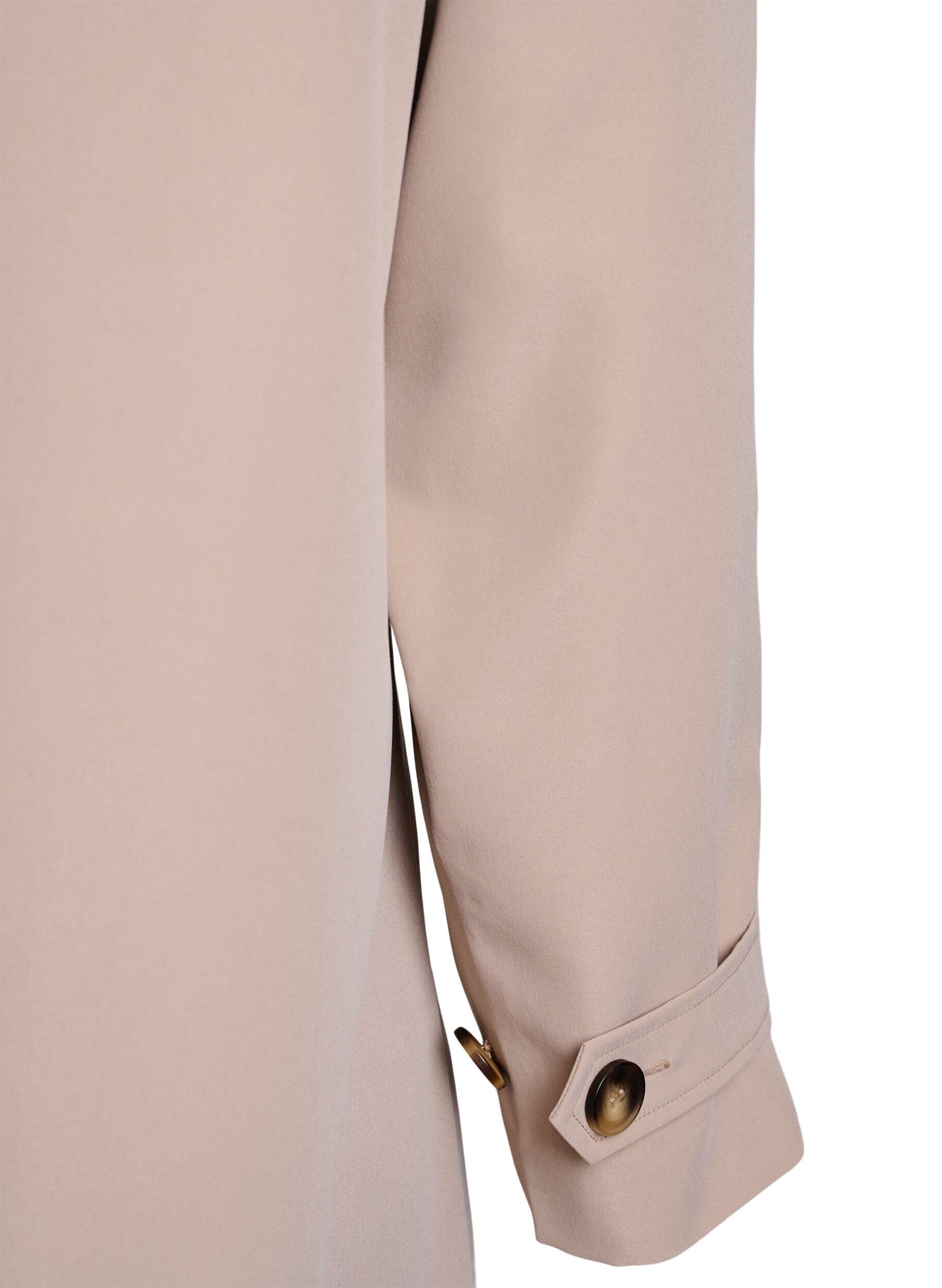 Zizzifashion Spring jacket with faux suede collar and concealed button fastening, Beige, Packshot image number 4