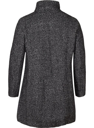 Jacket with wool and a zip, Dark Grey Mel., Packshot image number 1