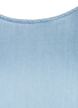 Short-sleeved, pleated denim dress, Light blue denim, Packshot image number 2