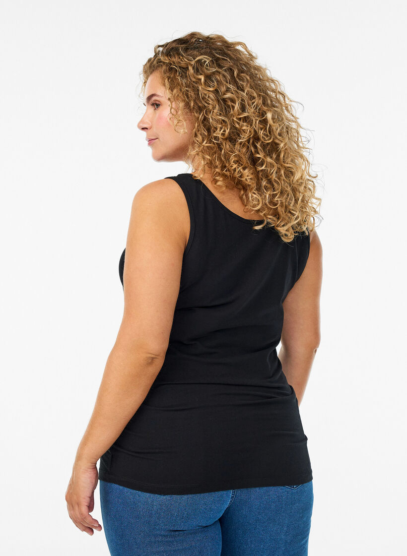 Cotton basic top, Black, Model