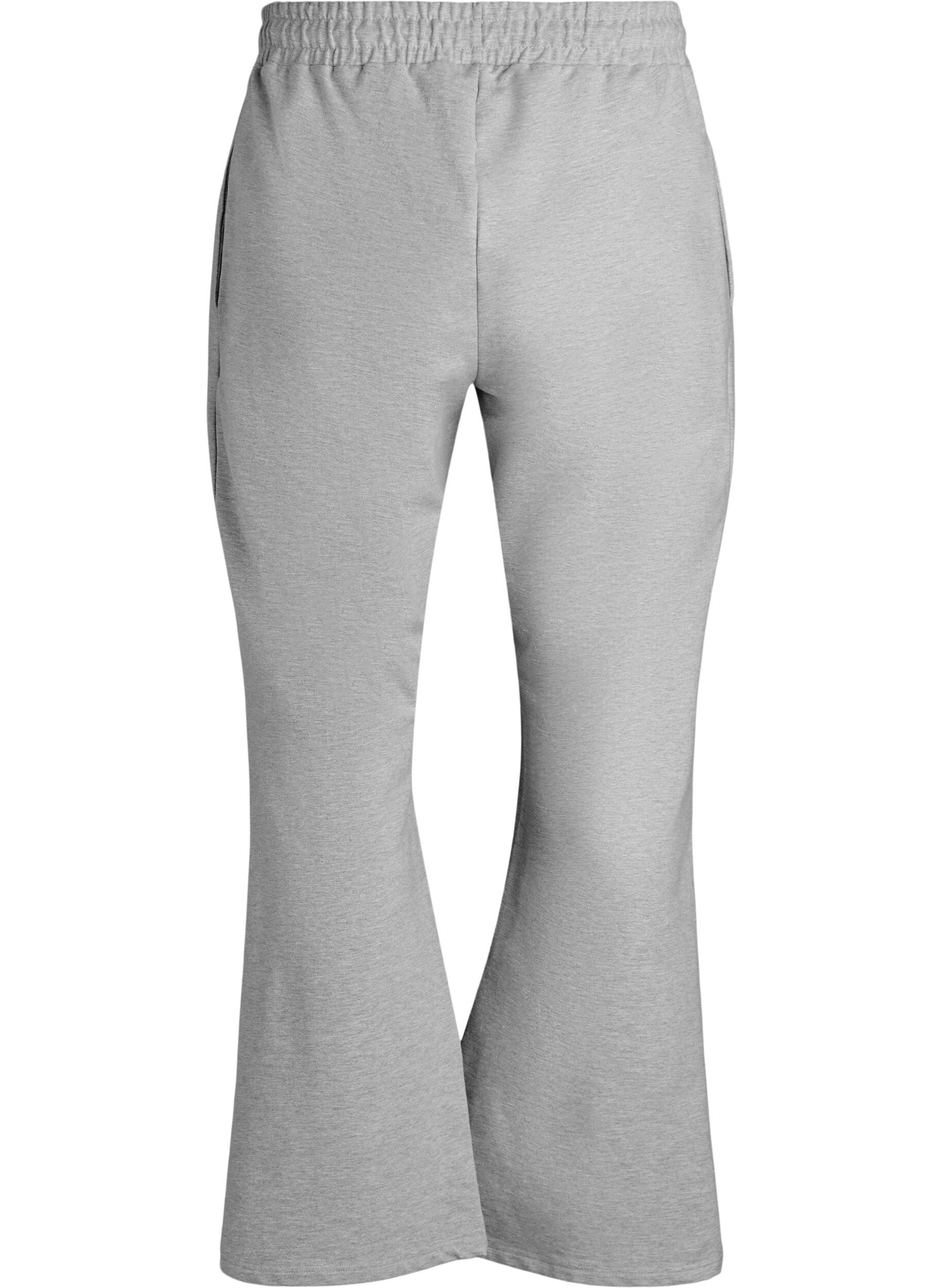 Zizzifashion Flared sweatpants with high waist, Grey, Packshot image number 1
