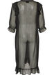 Midi dress in a lightweight, sheer fabric with dots and ruffles, Black, Packshot image number 1