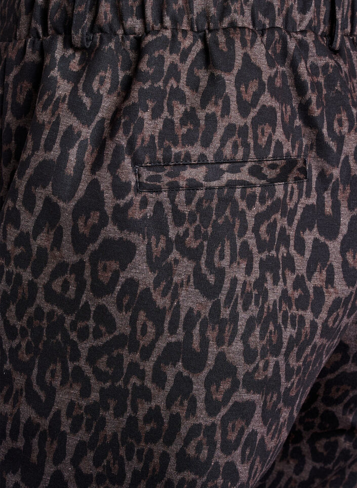 Cropped trousers with leopard print, Brown, Packshot image number 3