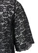 Lace blouse with short sleeves and round neck, Black, Packshot image number 3