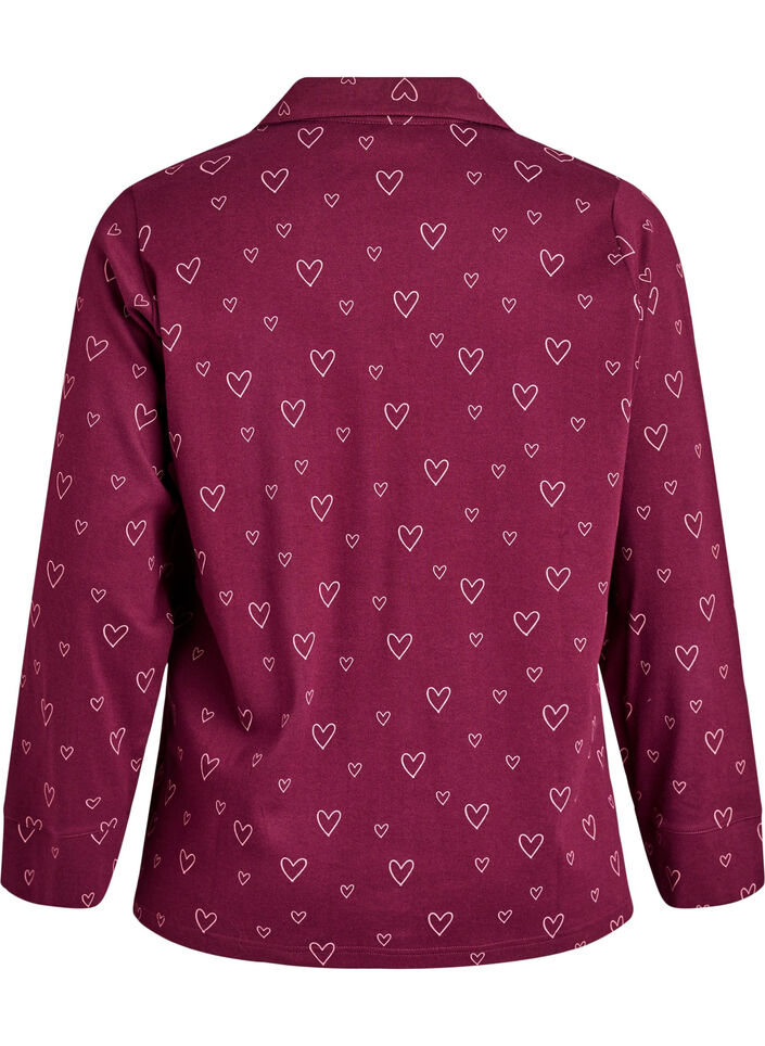 Cotton pyjama shirt with chest pocket, Red, Packshot