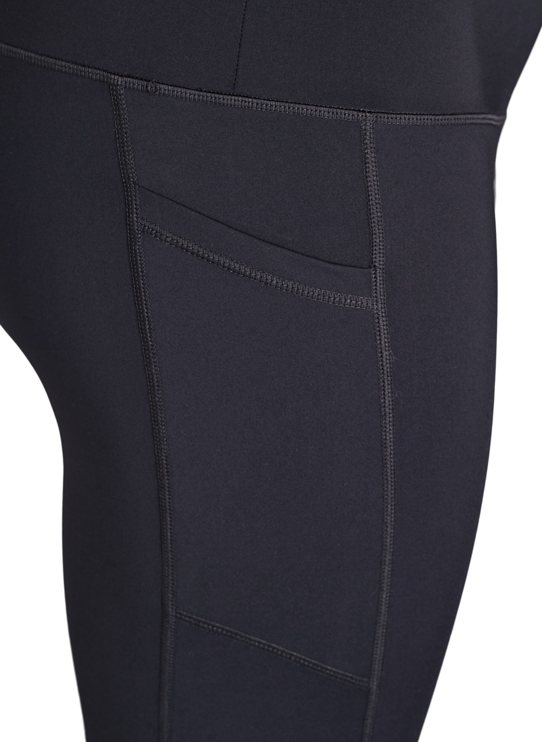 Zizzifashion High-waisted 7/8 training tights with a pocket., Black, Packshot image number 3